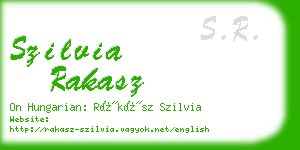 szilvia rakasz business card